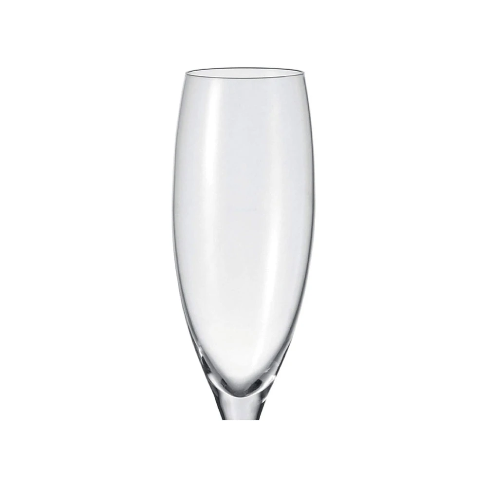 Transparent champagne glass close-up