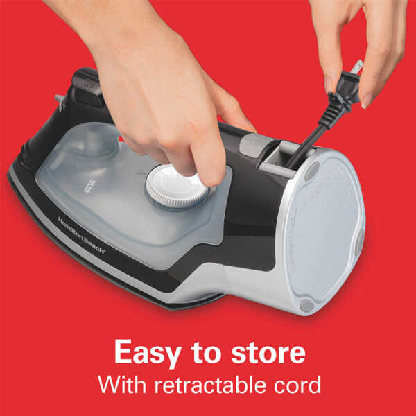 HAMILTON BEACH NON-STICK RETRACTABLE CORD / AUTO SHUT OFF IRON | HB-14289F - Image 