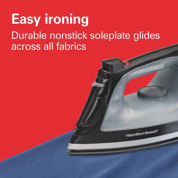 HAMILTON BEACH NON-STICK RETRACTABLE CORD / AUTO SHUT OFF IRON | HB-14289F - Image 
