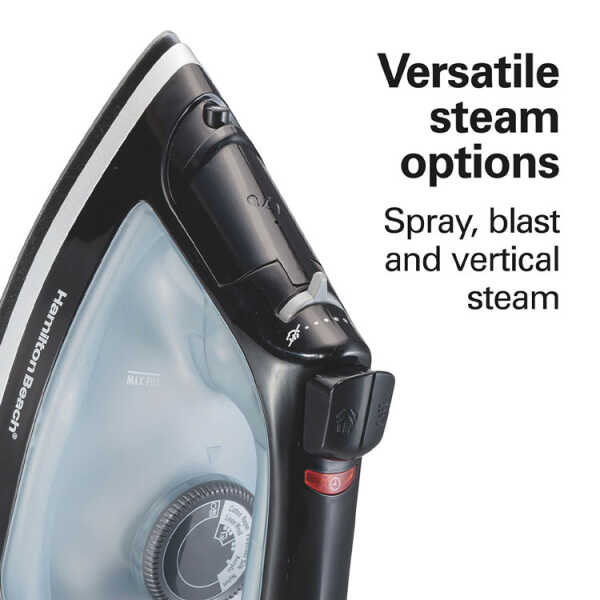 HAMILTON BEACH NON-STICK RETRACTABLE CORD / AUTO SHUT OFF IRON | HB-14289F - Image 