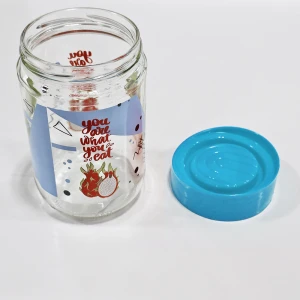 TITIZ URBAN PATTERN GLASS STORAGE JAR WITH LID 660ML | KC-531 - Image 