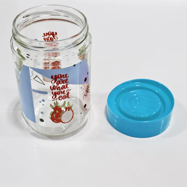 TITIZ URBAN PATTERN GLASS STORAGE JAR WITH LID 660ML | KC-531 - Image 