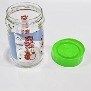 TITIZ URBAN PATTERN GLASS STORAGE JAR WITH LID 660ML | KC-531 - Image 
