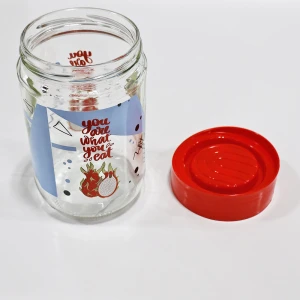 TITIZ URBAN PATTERN GLASS STORAGE JAR WITH LID 660ML | KC-531 - Image 