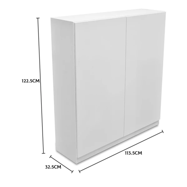LIFESTYLE WHITE SHOE CABINET WITH 5 SHELVES  | LS-SCHK-WH - Image 