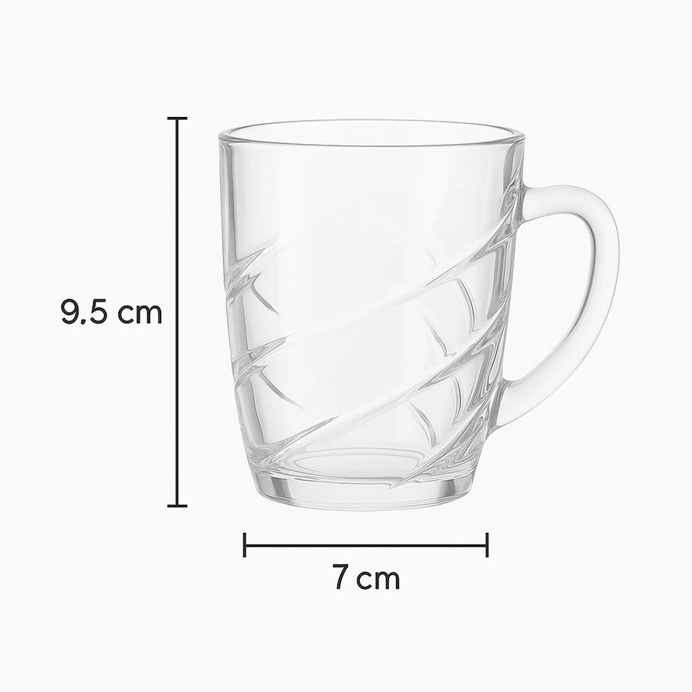 Transparent mug suitable for hot and cold beverages