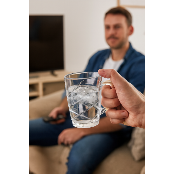 GLASS MUG WITH HANDLE 215ML | LXZB44-3 - Image 