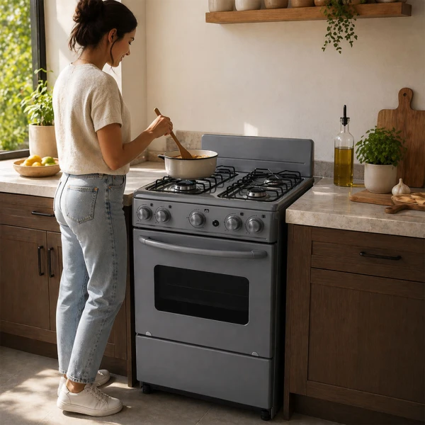 MASTERCHEF 20" 4-BURNERS GAS RANGE GRAY | MC-AT101-5G - Image 