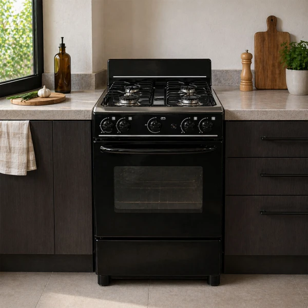 MASTERCHEF 20" 4-BURNERS GASRANGE, BLACK | MC-AT101-5N - Image 