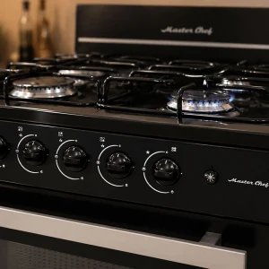MASTERCHEF 24" 4-BURNERS GASRANGE BLACK | MC-AT202-2N - Image 