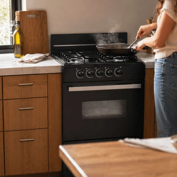 MASTERCHEF 24" 4-BURNERS GASRANGE BLACK | MC-AT202-2N - Image 