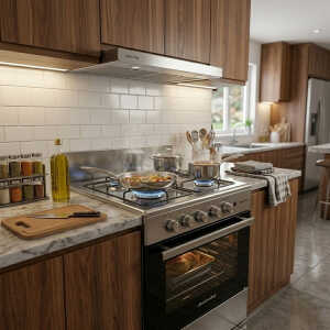 MASTERCHEF 4-BURNER GASRANGE 24", REFLECTIVE GLASS | MC-AT202-4PL - Image 