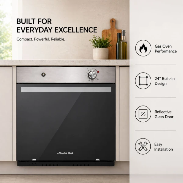 MASTERCHEF 24" BUILT-IN GAS OVEN  STAINLESS STEEL 120V | MC-HGE60VGTL - Image 