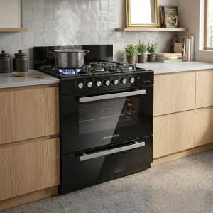MASTERCHEF 30" 6-BURNERS REFLECTIVE GLASS GAS RANGE  | MC-RG-803-6GTTC - Image 