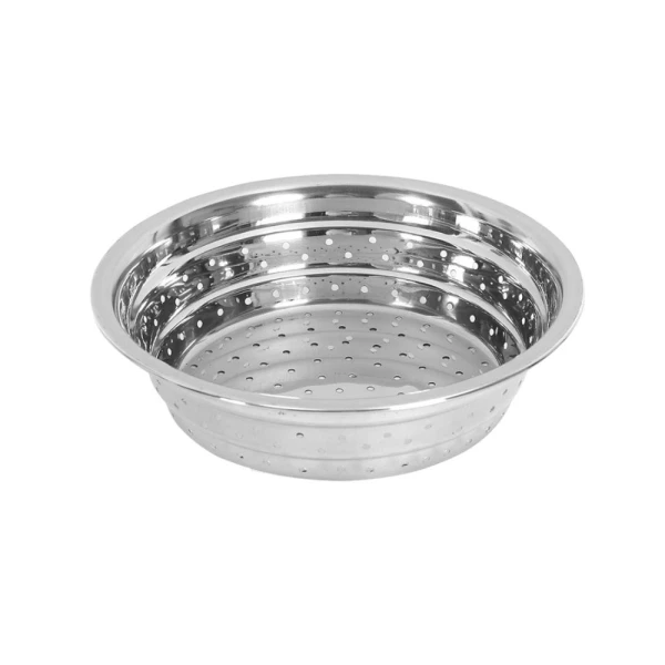 Colander bowl with a sturdy rim and perforations