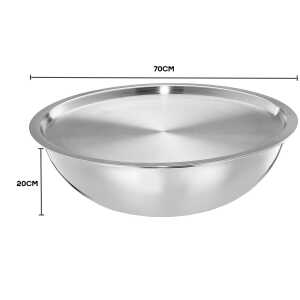 EMERALD STAINLESS STEEL DEEP BASIN W/COVER 70CM | MH-139-70 - Image 