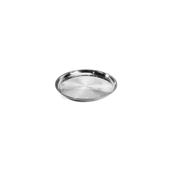 Emerald stainless steel flat round tray