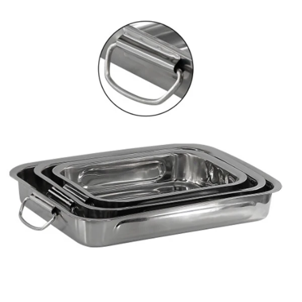 Emerald stainless steel roasting trays in various sizes