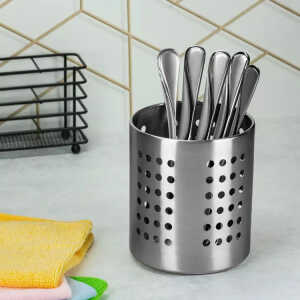 EMERALD STAINLESS STEEL CUTLERY HOLDER 12X14 CM | MH-240/B - Image 