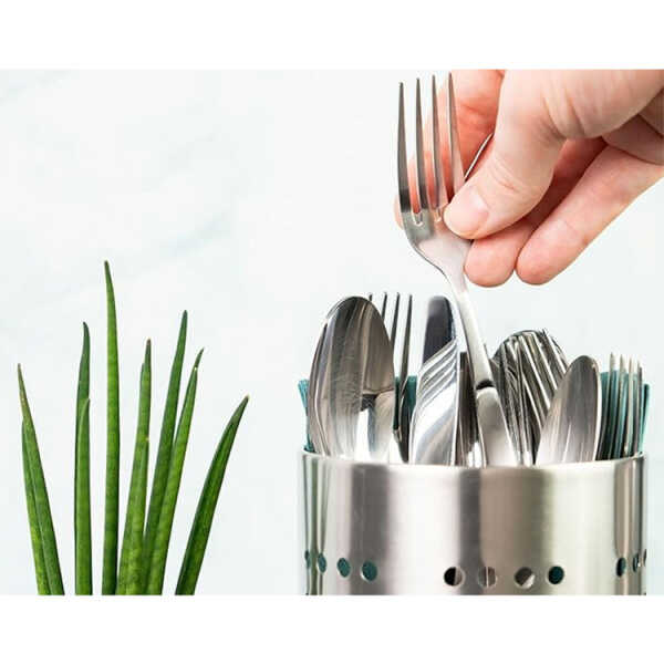 EMERALD STAINLESS STEEL CUTLERY HOLDER 12X14 CM | MH-240/B - Image 