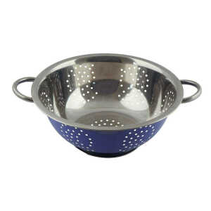EMERALD BLUE 28CM STAINLESS STEEL COLANDER | MH-41-28 - Image 