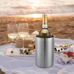 EMERALD DOUBLE WALL WINE CHILLER BUCKET 12X20CM | MH-68/A - Image 