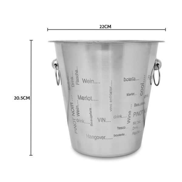 EMERALD ICE/WINE/CHAMPAGNE BUCKET WITH RINGS 22CM | MH-NEW/CH.W - Image 
