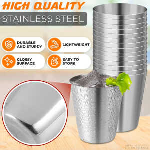 EMERALD 30ML STAINLESS STEEL SHOT GLASS SET 6 PCS | MH-SH.GL/30 - Image 