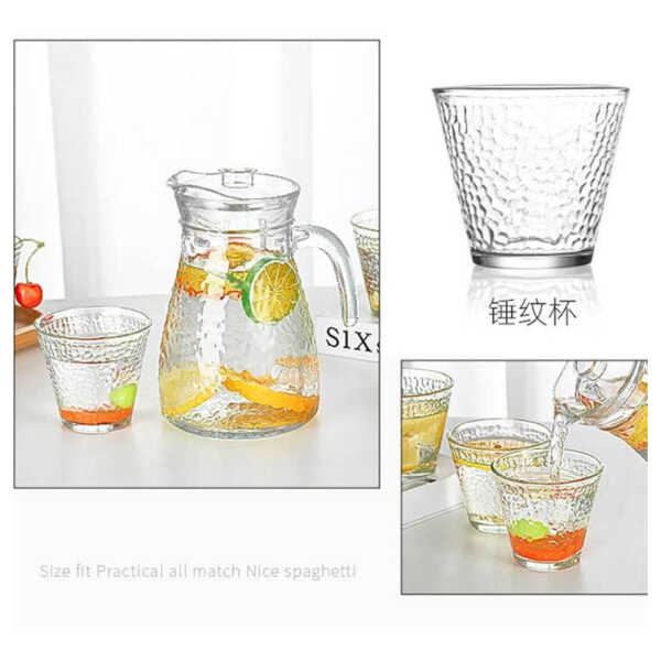 KAZA 5-PCS GLASS PITCHER SET, 4 TUMBLERS + 1 JUG | MK-DGALWY05 - Image 