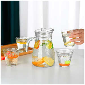 KAZA 5-PCS GLASS PITCHER SET, 4 TUMBLERS + 1 JUG | MK-DGALWY05 - Image 