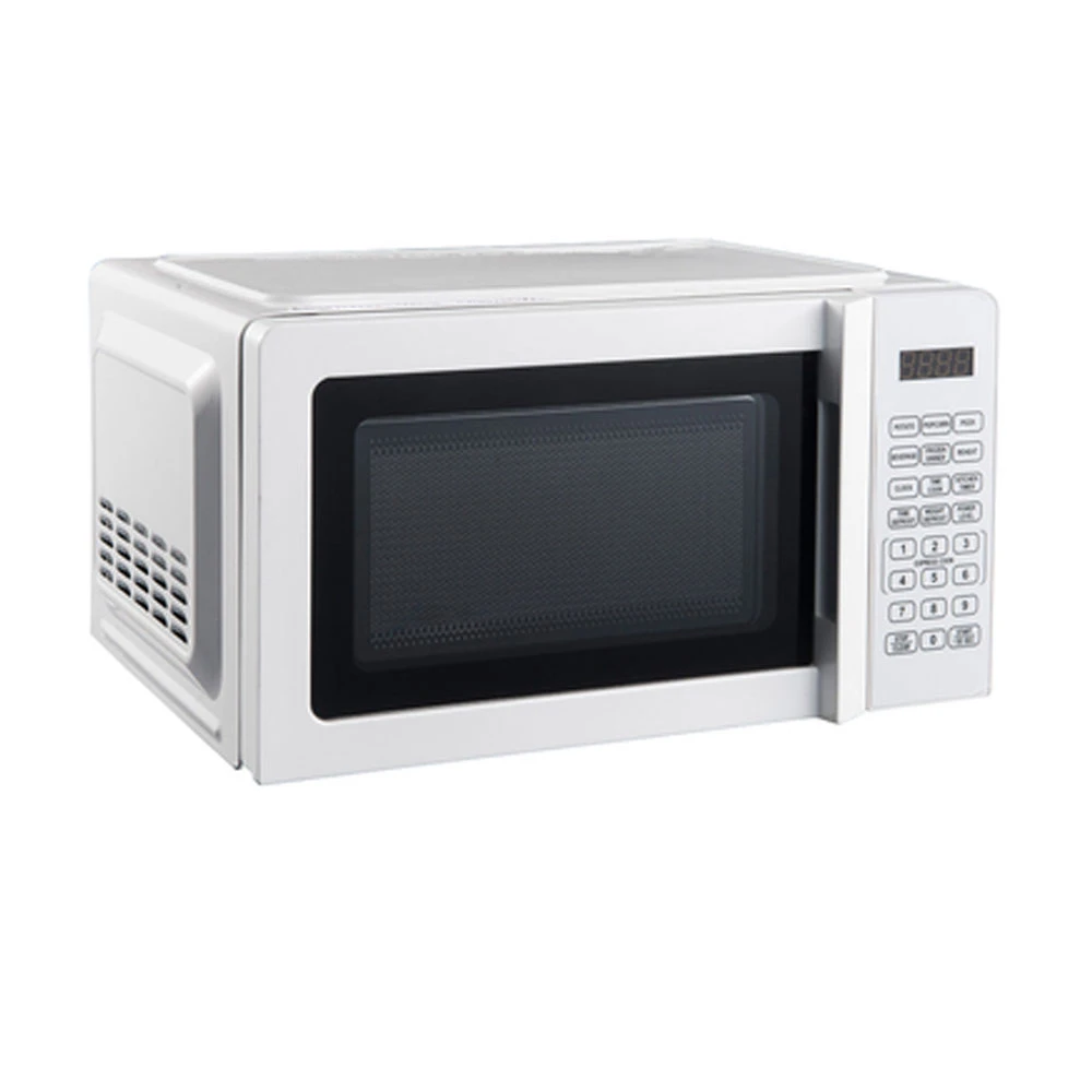 Compact microwave with one-touch cooking buttons