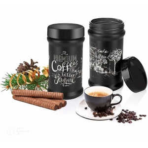 PREMIUM 3PCS BLACK JAR DECORATED SET 660ML | S-683 - Image 
