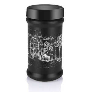 PREMIUM 3PCS BLACK JAR DECORATED SET 660ML | S-683 - Image 