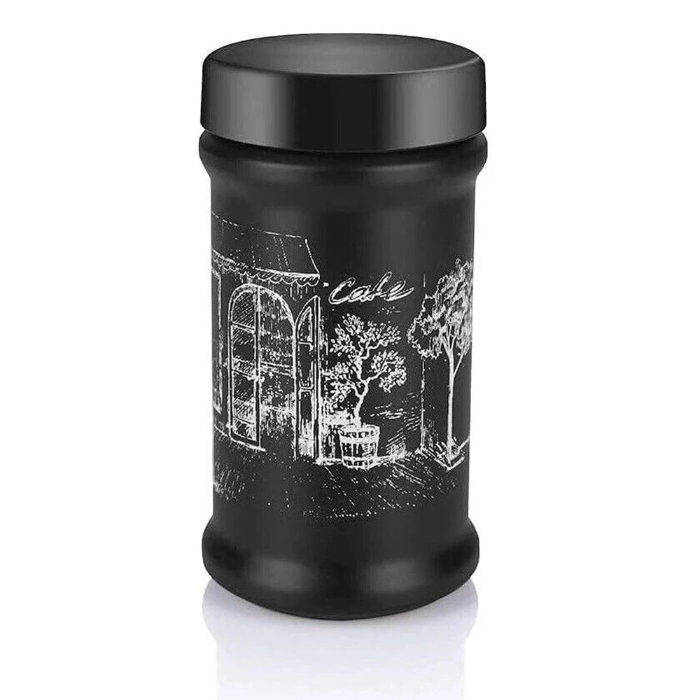 PREMIUM 3PCS BLACK JAR DECORATED SET 660ML | S-683 - Image