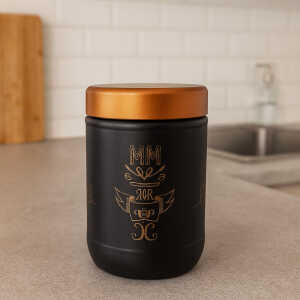 PREMIUM  660 ML BLACK TOUCH JAR | S-981 - Image 