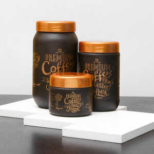SARINA TRIPLE TOUCH JAR SET BLACK 330/660/1000 ML | S-983 - Image 