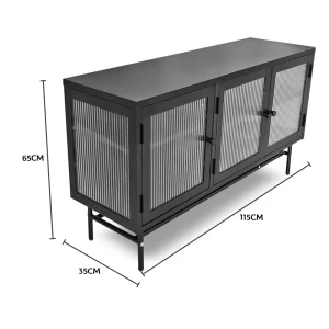 STORAGE CABINET BLACK WITH 3 DOORS | UT-HF-010 - Image 