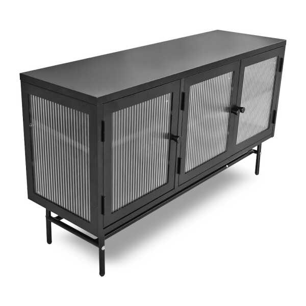STORAGE CABINET BLACK WITH 3 DOORS | UT-HF-010 - Image 
