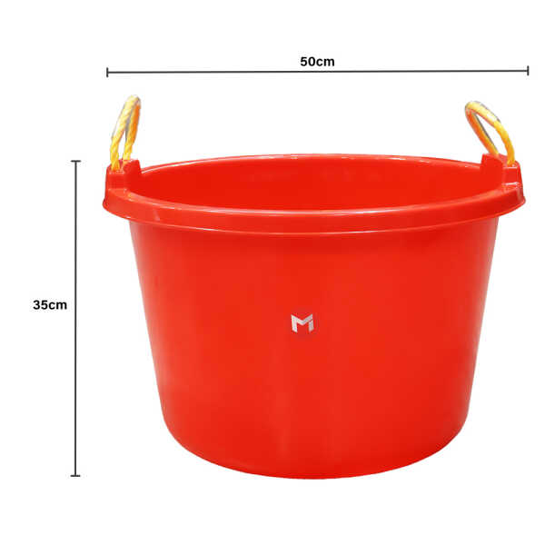 MILAN 42L PLASTIC TUB W/ NYLON ROPE HANDLE | 5146 - Image 