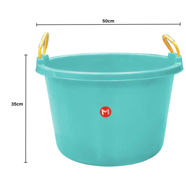 MILAN 42L PLASTIC TUB W/ NYLON ROPE HANDLE | 5146 - Image 