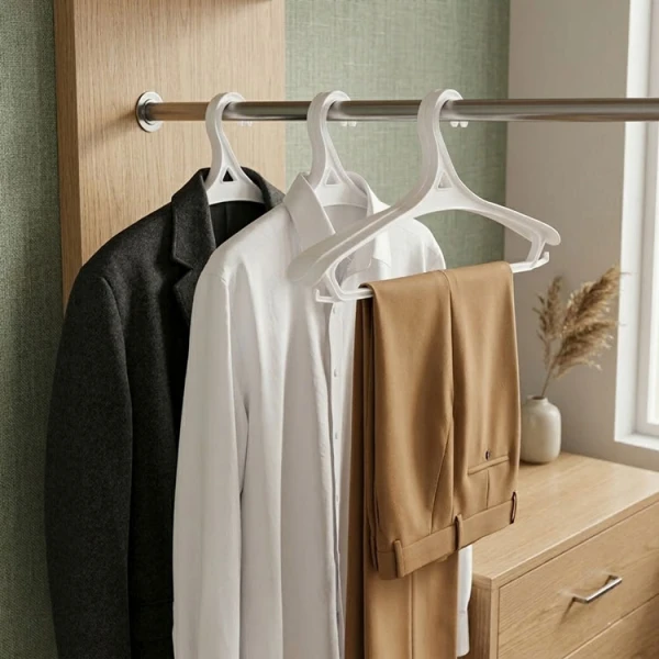 3PCS PLASTIC BROAD CLOTHES HANGER | 5205 - Image 