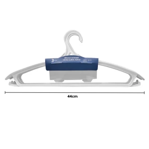 3PCS PLASTIC BROAD CLOTHES HANGER | 5205 - Image 