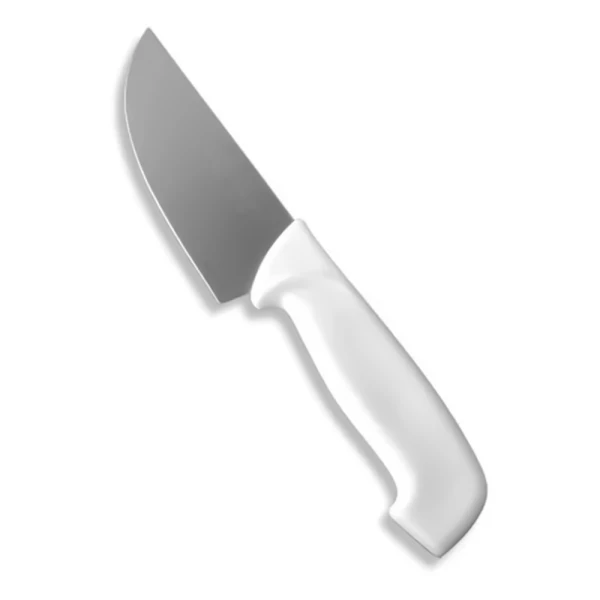 Stainless steel kitchen knife with white handle