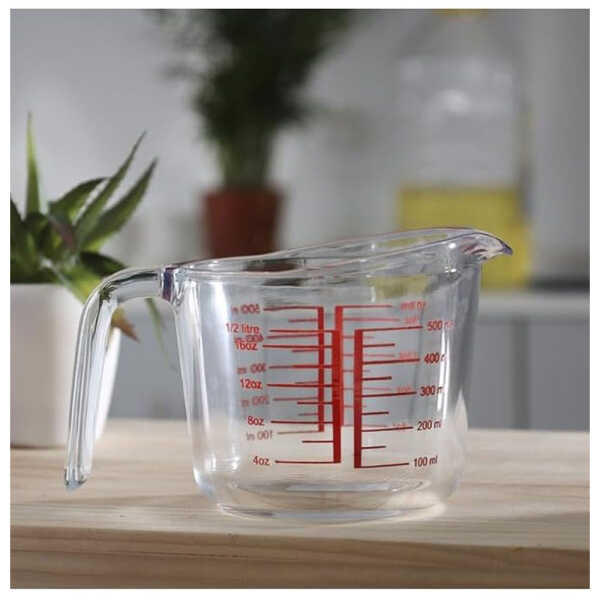 GLASS MEASURING JUG WITH SCALE CLEAR 500ML | 82276 - Image 