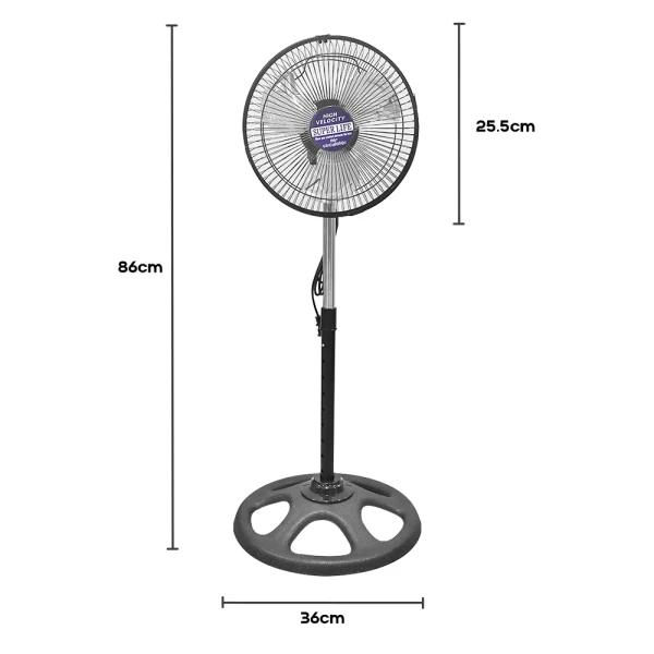 SUPERLIFE 10" BLACK STAND FAN | A1-A1468 - Image 