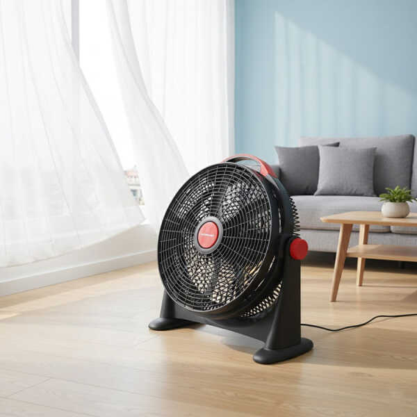 PREMIER 20" FLOOR FAN W/ REMOTE 110V BLACK | AB-8703BXR(B) - Image 