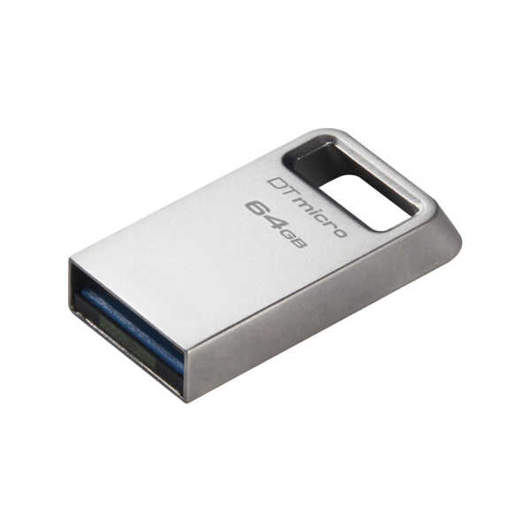 KINGSTON 64GB DATA TRAVELER MICRO USB FLASH DRIVE W/ULTRA-SM PREMIUM METAL DESIGN | DTMC3G2/64GB - Image 