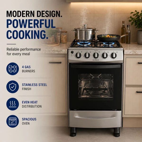 PREMIER 20" 4BURNER GAS RANGE, SS | EF-8219NG204SSARTE - Image 
