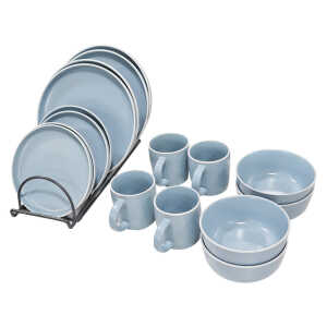 STONEWARE DINNERWARE 16PCS SET BLUE | EG4-3 - Image 