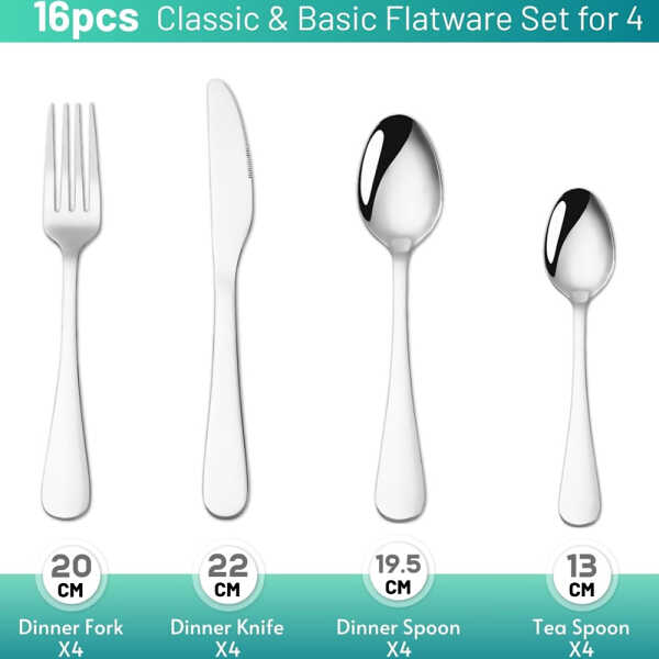 EPICURE STAINLESS STEEL CUTLERY SET 16PCS | EP-16PCS-2 - Image 
